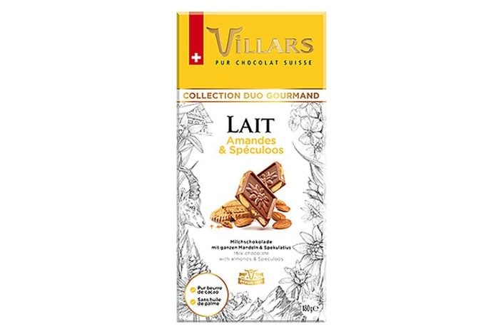 Chocolate con leche suiza con almendras y espéculos