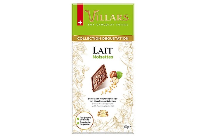 Swiss milk chocolate with hazelnut pieces