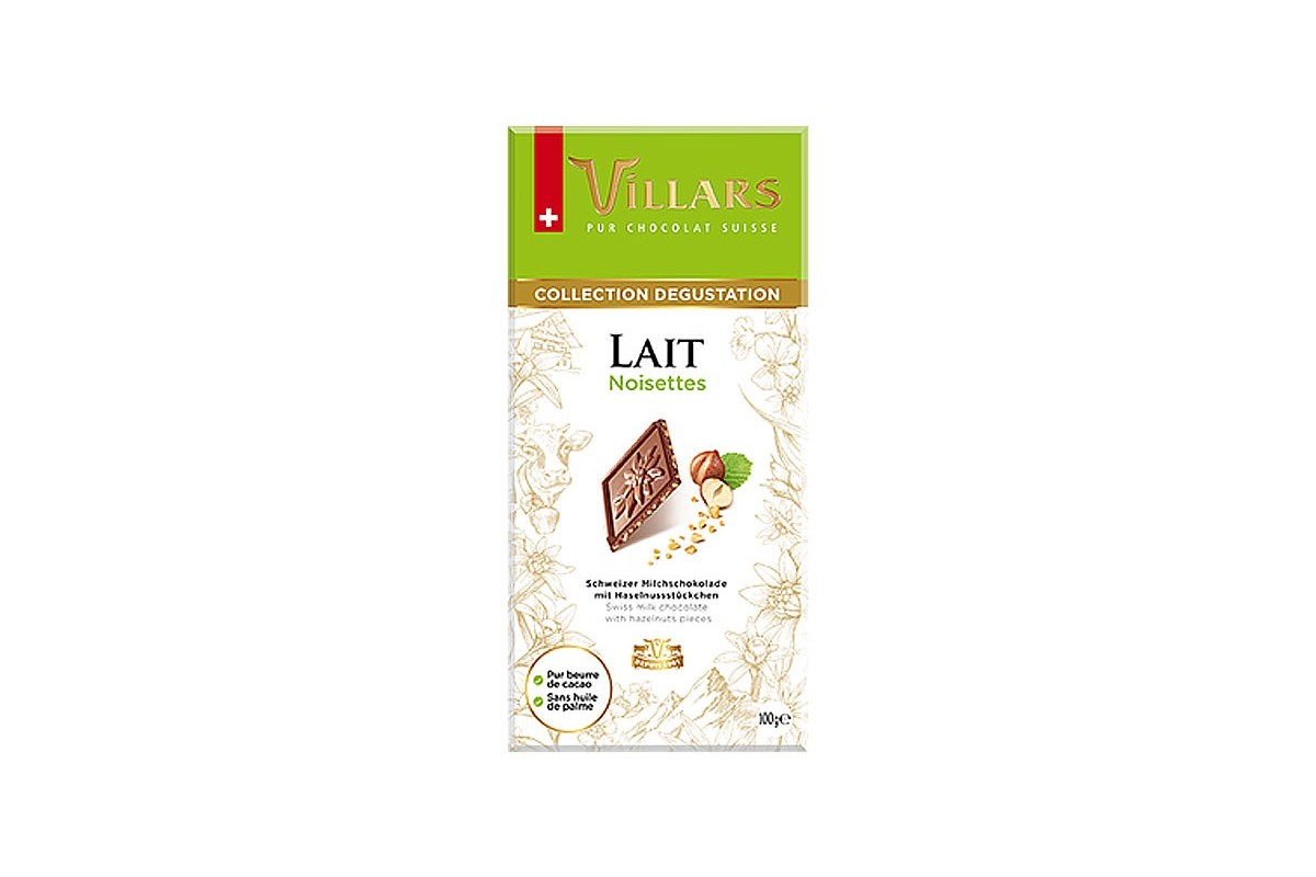 Chocolat au lait suisse aux éclats de noisettes