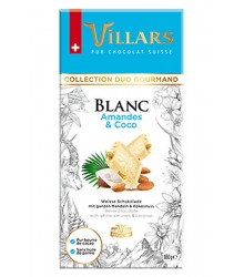 White chocolate with almonds and grated coconut