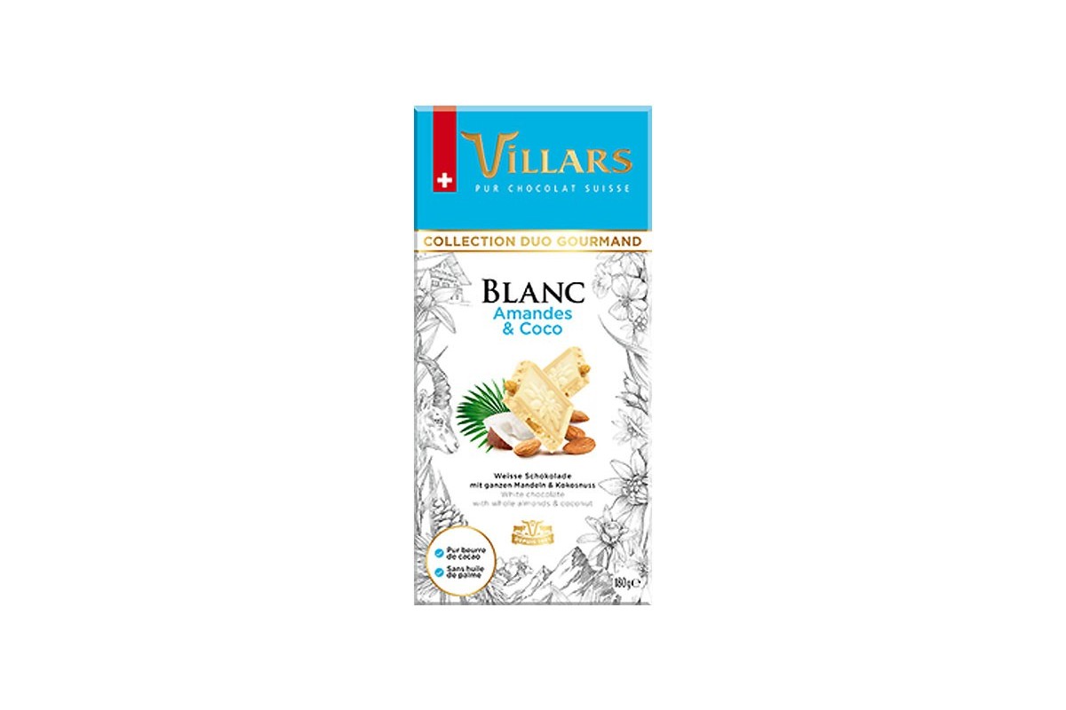 Chocolat blanc aux amandes et noix de coco râpée