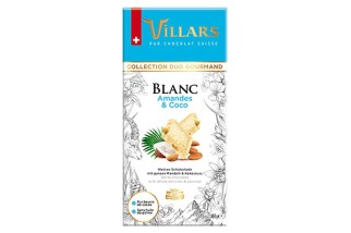 White chocolate with almonds and grated coconut