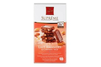 Suprême lait amandes et caramel salé 180g
