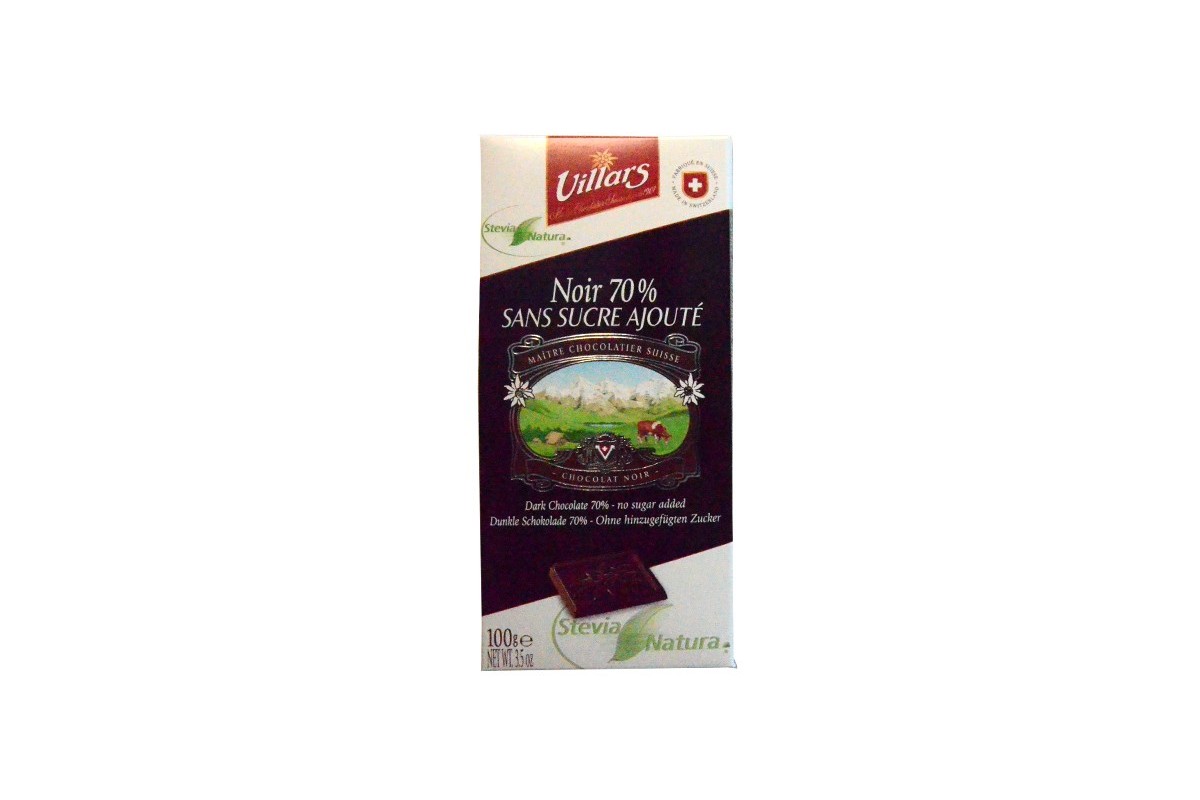 Noir 70%, sans sucre ajouté