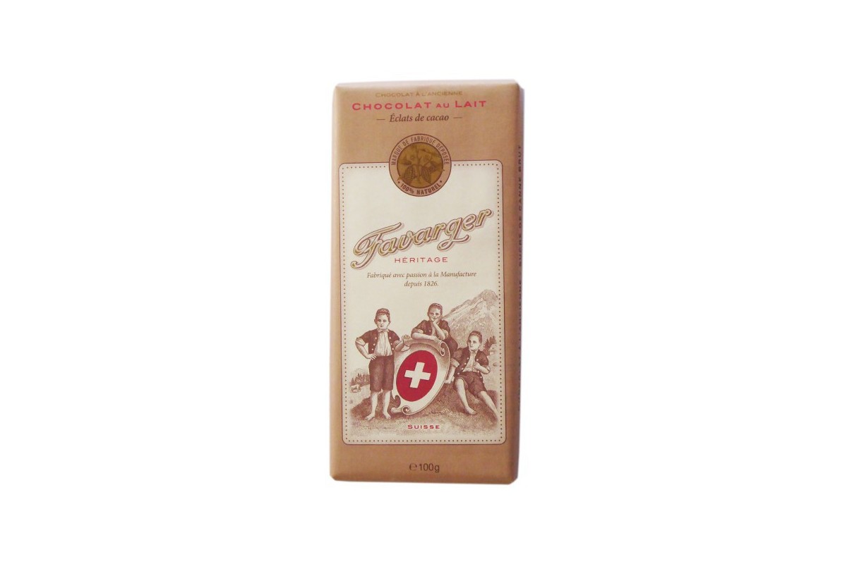 Chocolat au lait et aux éclats de fèves de cacao